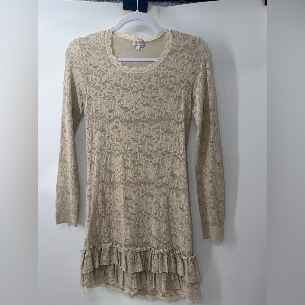 Pain De Sucre lave cream long sleeve dress y2k vintage high fashion